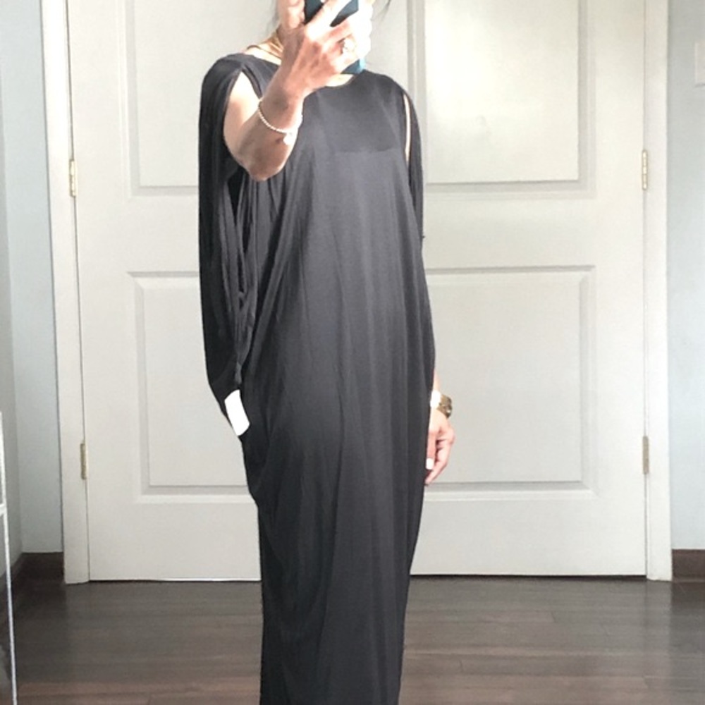 Halston Grecian midi dress open back NWT size 10 - Picture 2 of 11